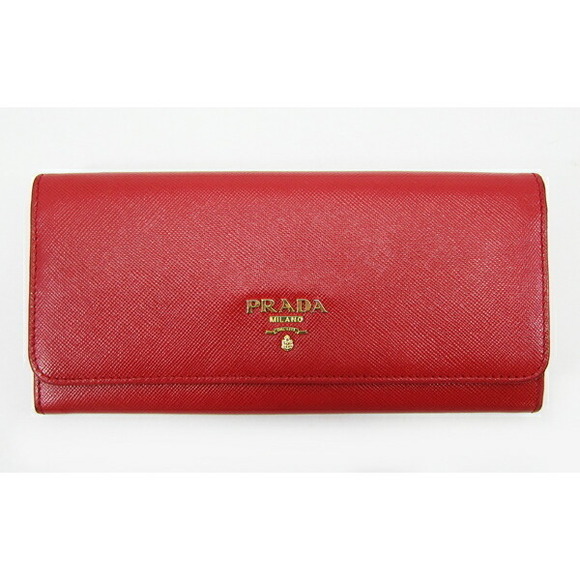 Prada Red Fold Long Wallet Pink Leather - Picture 1 of 1